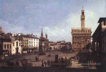 La Piazza Della Signoria à Florence urbain Bernardo Bellotto Peinture à l'huile